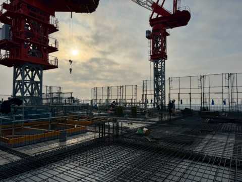 住宅棟新築工事 く体上棟